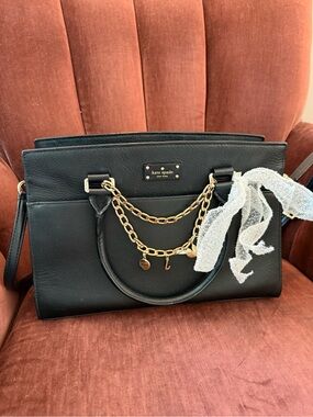 Kate Spade New York Black Pebbled Leather Tote Bag